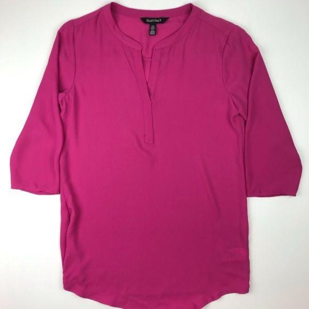 Ellen Tracy hot pink blouse